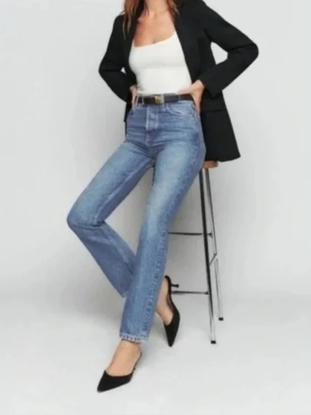 Reformation Stevie ultra high-rise Straight-Leg Jeans